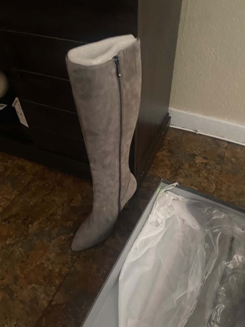 Via Spiga Piper Granite Suede Knee High Boots Women’s Size 9.5 - Picture 3 of 6